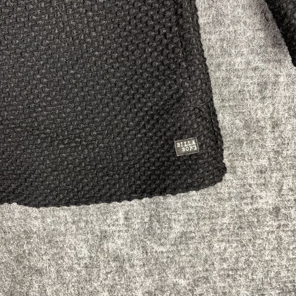 Billabong Poncho Jacket Womens Medium Black Wool Blend Heavyweight Outerwear - Picture 6 of 13